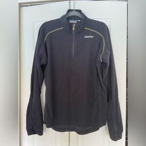 Swix Men's XL Black 1/4 Zip Long Sleeve Pullover for Skiing & Running